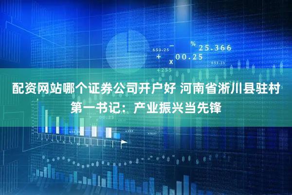 配资网站哪个证券公司开户好 河南省淅川县驻村第一书记：产业振兴当先锋